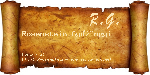 Rosenstein Gyöngyi névjegykártya